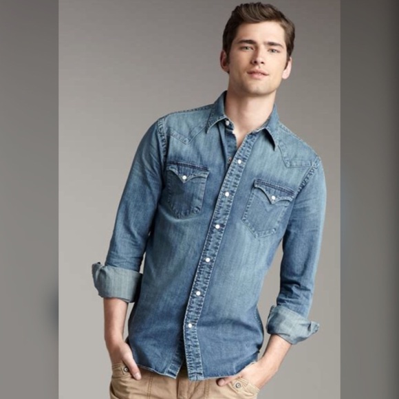 ralph lauren denim western shirt